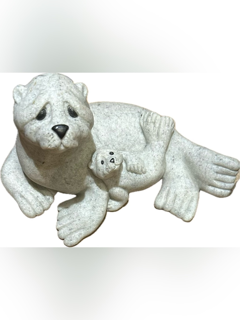 NEW NWT Quarry Critters Otters Mother and Baby Decorative Stone Figure Adorable